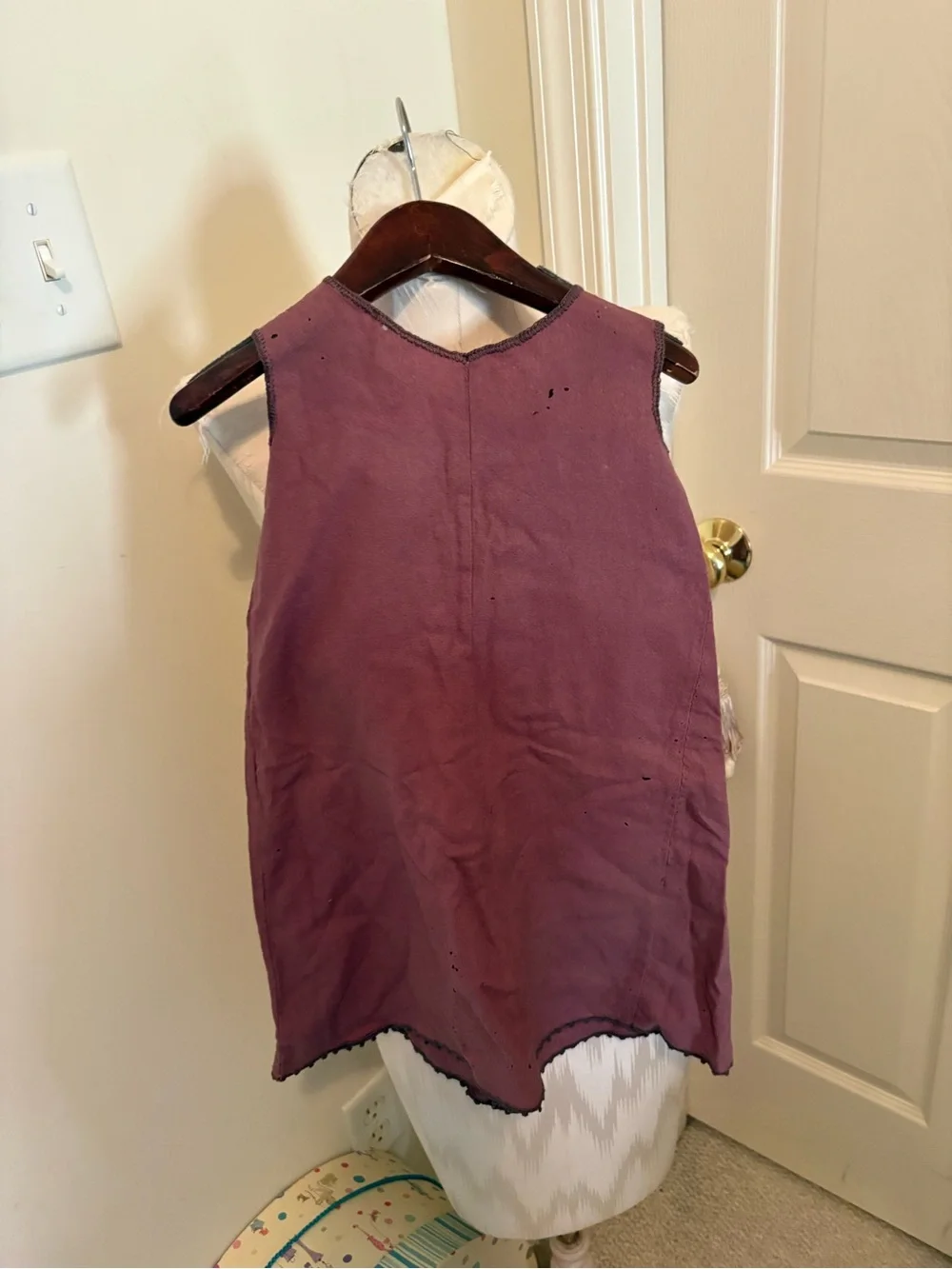 2pc. Vintage dress/Ribbon Tie  cape in Dusty Rose 2/3 *** vintage unbranded